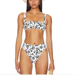 Lovers + Friends high waisted bikini bottoms and straight top